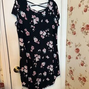 🖤 No Boundaries Black Floral Women's Dress Sz XXXL